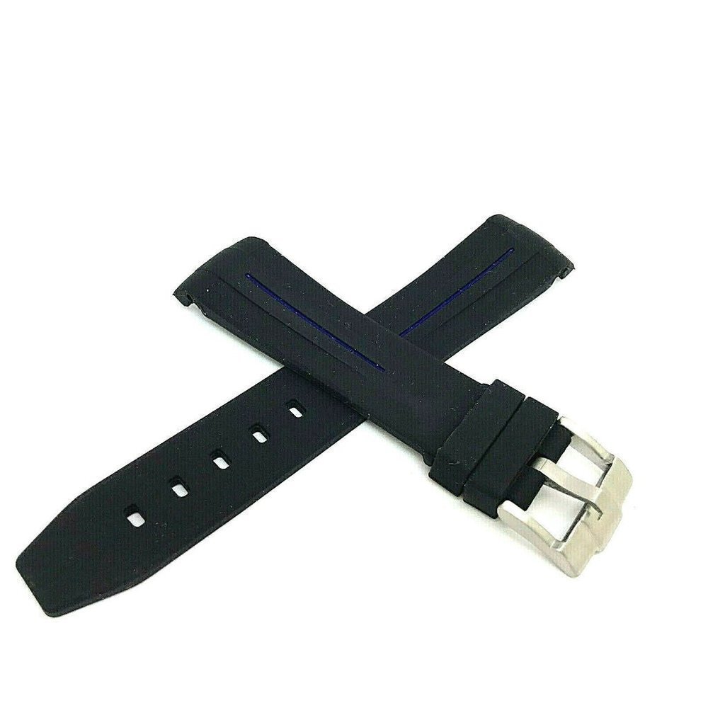 Rubber Strap Replacement Band Mens Watch Black Blue 20mm Lug